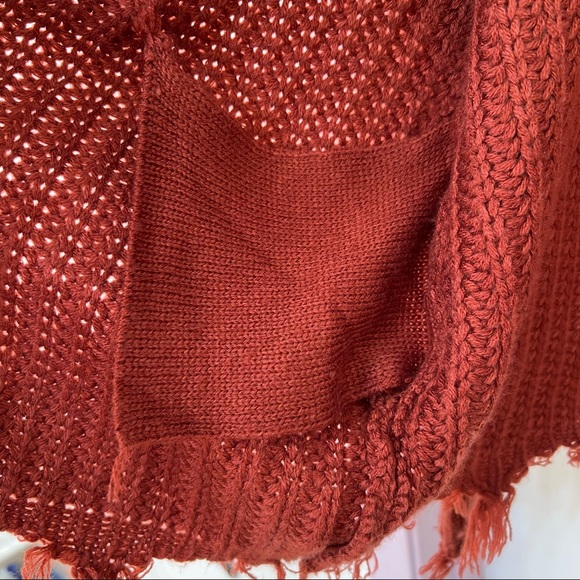 VICI Rust Distressed Zip Up Knit Hoodie - Picture 8 of 11